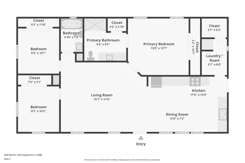 Floorplan - 2042 Reef Dr, Saint Augustine, FL 32080 photo 1 of 1