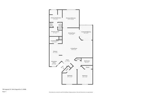 Floorplan - 705 Augusta Cir, Saint Augustine, FL 32086 photo 1 of 1