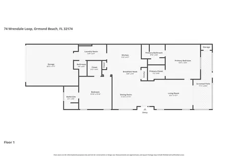 Floorplan - 74 Wrendale Loop, Ormond Beach, FL 32174 photo 1 of 1