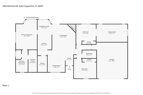 Floorplan - 1805 Bennett Rd, Saint Augustine, FL 32092 photo 2 of 2
