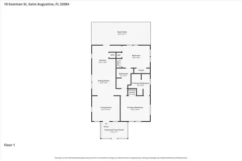 Floorplan - 10 Eastman St, Saint Augustine, FL 32084 photo 1 of 1