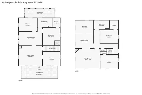 Floorplan - 69 Saragossa St, Saint Augustine, FL 32084 photo 1 of 3