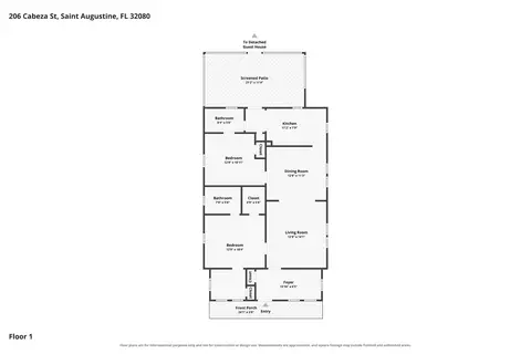 Floorplan - 206 Cabeza St, Saint Augustine, FL 32080 photo 1 of 2