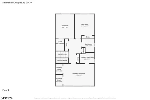 Floorplan - 5 Hansen Pl, Wayne, NJ 07470 photo 2 of 3