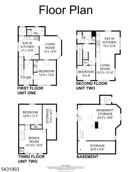 Floorplan - 411 Berkeley Ave, Bloomfield, NJ 07003 photo 1 of 1