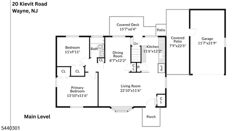 Floorplan - 20 Kievit Rd, Wayne, NJ 07470 photo 1 of 2
