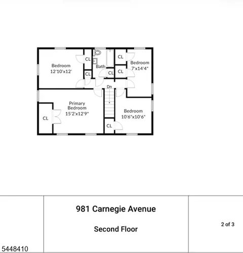 Floorplan - 981 Carnegie Ave, Plainfield, NJ 07060 photo 2 of 3