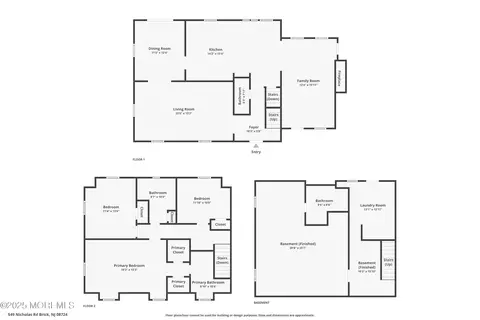 Floorplan - 549 Nicholas Rd, Brick, NJ 08724 photo 2 of 2