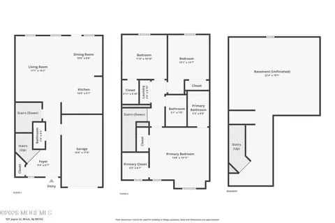 Floorplan - 101 Joyce Ct, Brick, NJ 08724 photo 1 of 1