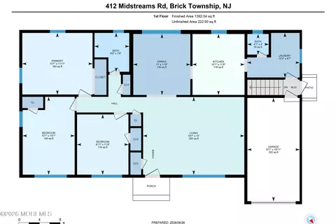 Floorplan - 412 Midstreams Rd, Brick, NJ 08724 photo 1 of 3