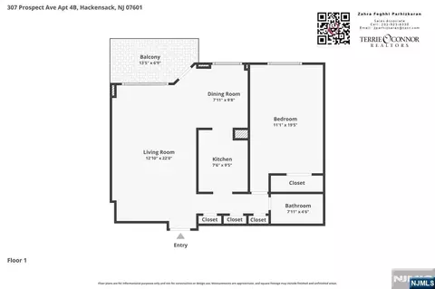 Floorplan - 307 Prospect Ave #4B, Hackensack, NJ 07601 photo 1 of 2