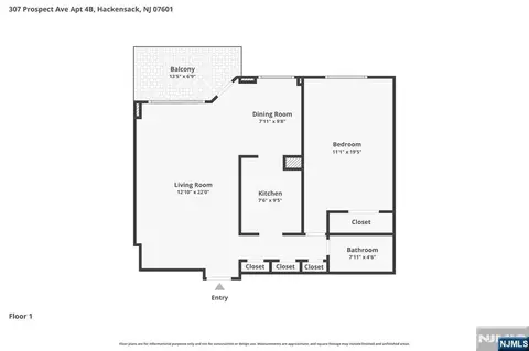 Floorplan - 307 Prospect Ave #4B, Hackensack, NJ 07601 photo 2 of 2