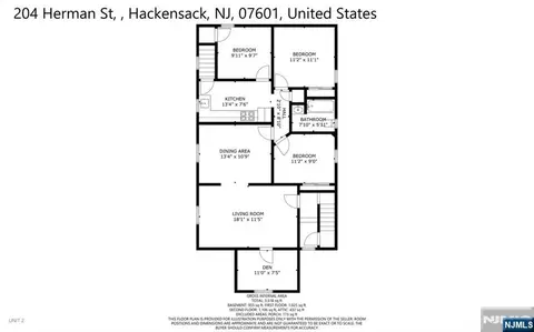 Floorplan - 204 Herman St, Hackensack, NJ 07601 photo 3 of 5