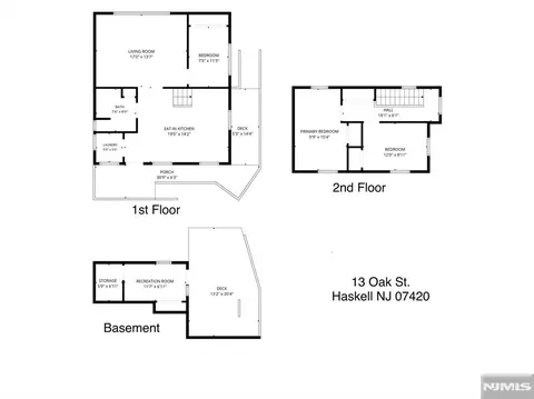 Floorplan - 13 Oak St, Haskell, NJ 07420 photo 1 of 1