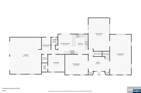 Floorplan - 12 Apache Rd, Wayne, NJ 07470 photo 1 of 4