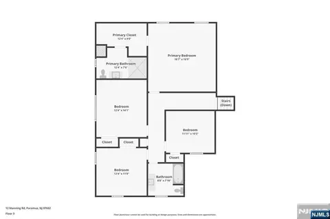 Floorplan - 12 Manning Rd, Paramus, NJ 07652 photo 3 of 4