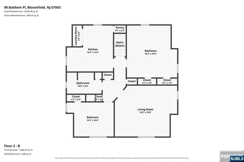 Floorplan - 98 Baldwin Pl, Bloomfield, NJ 07003 photo 3 of 3