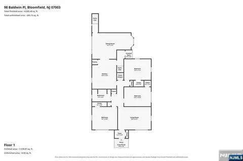 Floorplan - 98 Baldwin Pl, Bloomfield, NJ 07003 photo 2 of 3