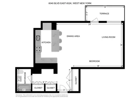 6040 Blvd E #23K, West New York, NJ 07093