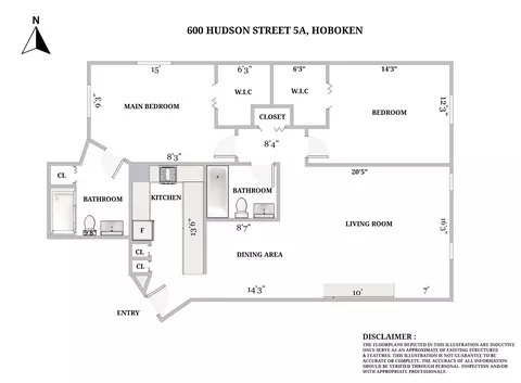 Floorplan - 600 Hudson St #5A, Hoboken, NJ 07030 photo 1 of 1
