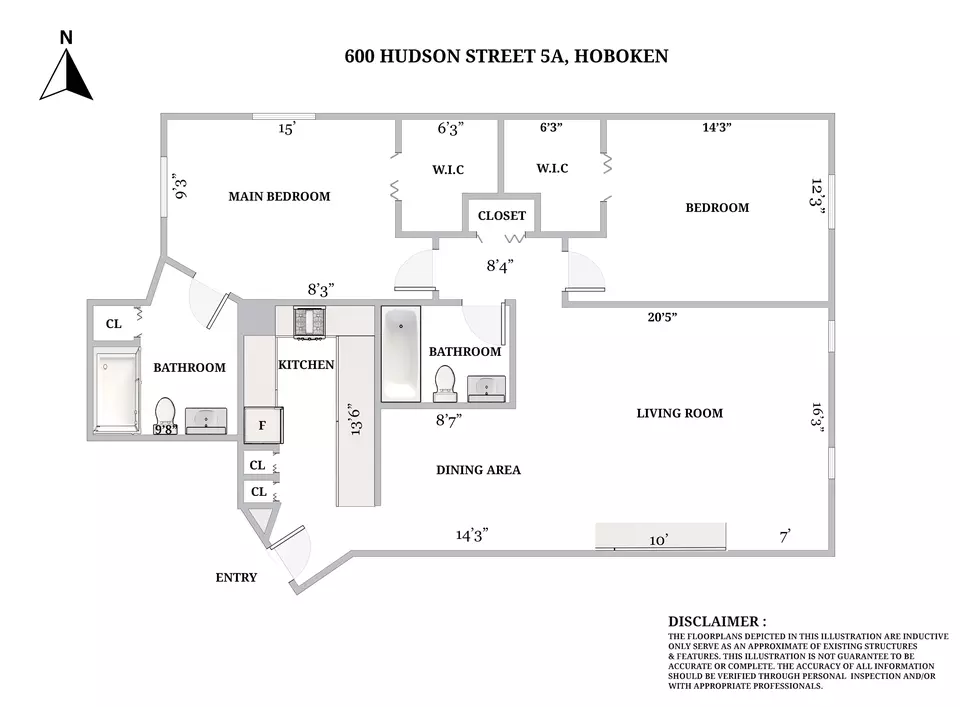 Floorplan - 600 Hudson St #5A, Hoboken, NJ 07030 photo 1 of 1