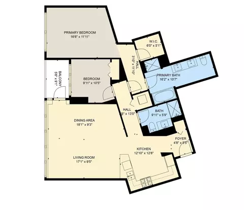 Floorplan - 60 E Monroe St #1708, Chicago, IL 60603 photo 1 of 1
