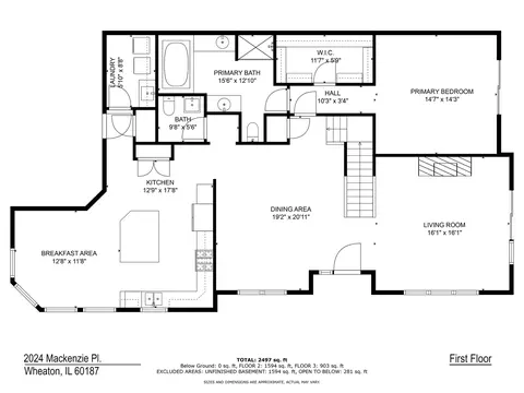 Floorplan - 2024 Mackenzie Pl, Wheaton, IL 60187 photo 1 of 3