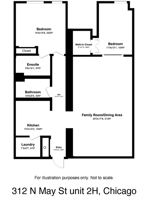 Floorplan - 312 N May St #2H, Chicago, IL 60607 photo 1 of 1