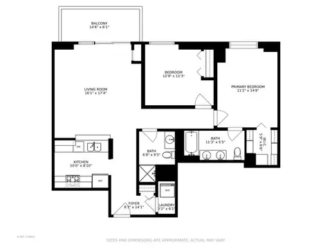 Floorplan - 41 E 8th St #1606, Chicago, IL 60605 photo 1 of 1