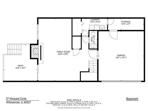 Floorplan - 27 Windward Cir, Willowbrook, IL 60527 photo 1 of 3