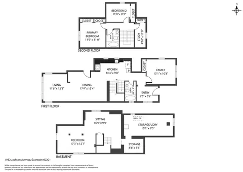 Floorplan - 1932 Jackson Ave, Evanston, IL 60201 photo 1 of 1