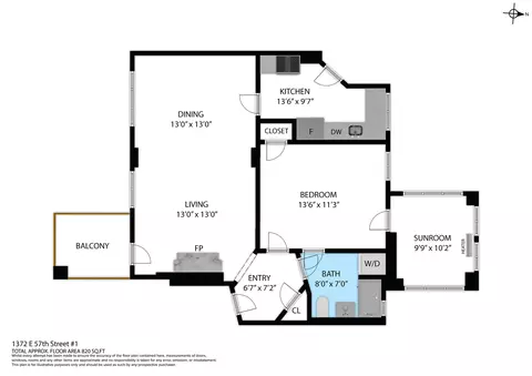 Floorplan - 1372 E 57th St #1, Chicago, IL 60637 photo 1 of 1
