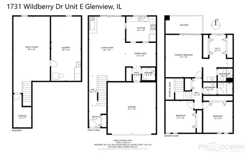 Floorplan - 1731 Wildberry Dr #E, Glenview, IL 60025 photo 4 of 4