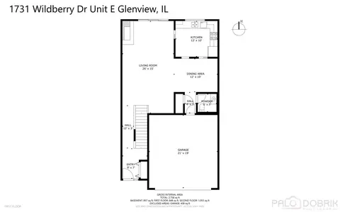 Floorplan - 1731 Wildberry Dr #E, Glenview, IL 60025 photo 2 of 4