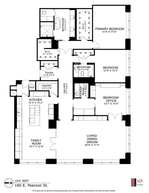 Floorplan - 180 E Pearson St #3607, Chicago, IL 60611 photo 1 of 1