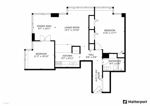 Floorplan - 30 E Huron St #1809, Chicago, IL 60611 photo 1 of 1
