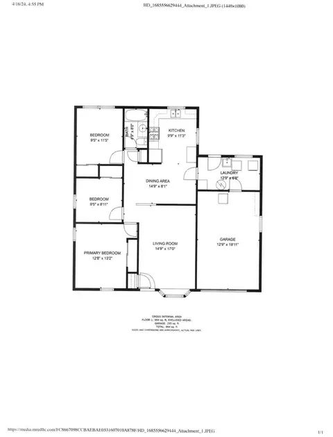 Floorplan - 14427 Springfield Ave, Midlothian, IL 60445 photo 1 of 1