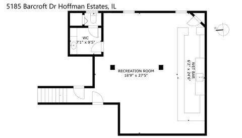Floorplan - 5185 Barcroft Dr, Hoffman Estates, IL 60010 photo 3 of 4