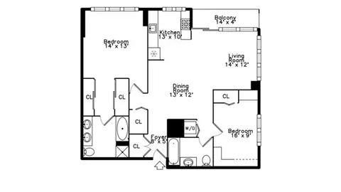 Floorplan - 600 N Dearborn St #1611, Chicago, IL 60654 photo 1 of 1