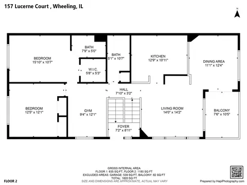 Floorplan - 157 Lucerne Ct, Wheeling, IL 60090 photo 1 of 2