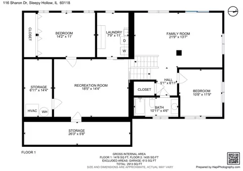Floorplan - 116 Sharon Dr, Sleepy Hollow, IL 60118 photo 1 of 3