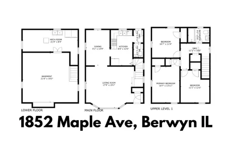 Floorplan - 1852 Maple Ave, Berwyn, IL 60402 photo 1 of 1