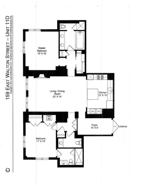 Floorplan - 159 E Walton Pl #11D, Chicago, IL 60611 photo 1 of 1