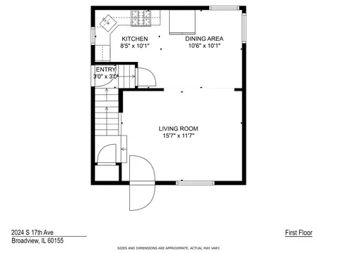 Floorplan - 2024 S 17th Ave, Broadview, IL 60155 photo 1 of 3