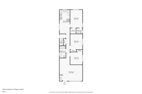 Floorplan - 7333 S Carpenter St, Chicago, IL 60621 photo 1 of 2
