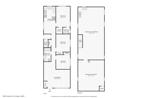 Floorplan - 7333 S Carpenter St, Chicago, IL 60621 photo 2 of 2