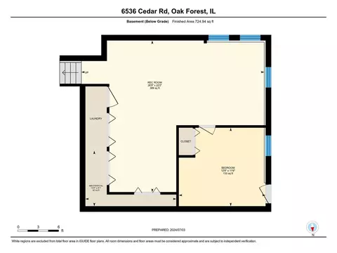 Floorplan - 6536 Cedar Rd, Oak Forest, IL 60452 photo 4 of 4