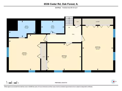 Floorplan - 6536 Cedar Rd, Oak Forest, IL 60452 photo 2 of 4