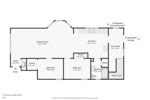 Floorplan - 1417 E 75th St, Chicago, IL 60619 photo 1 of 1