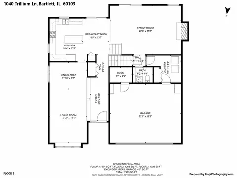 Floorplan - 1040 Trillium Ln, Bartlett, IL 60103 photo 2 of 4